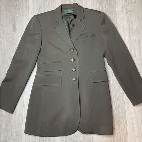 Vintage Lauren Ralph Lauren‎ Equestrian Blazer Womens 4 Horse Buttons Wool USA - Picture 1 of 15